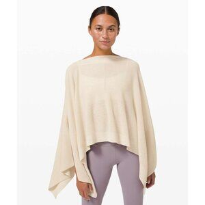Lululemon Forward Flow Poncho White Opal One Size Viscose, Tencel, Cashmere